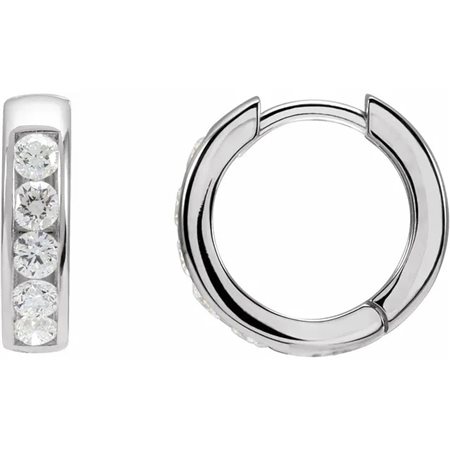 ORECCHINI A CERCHIO CON CERNIERA IN ORO BIANCO 14K CON DIAMANTI LAB GROWN PER 0,625 CT - VDB-LG12588108P