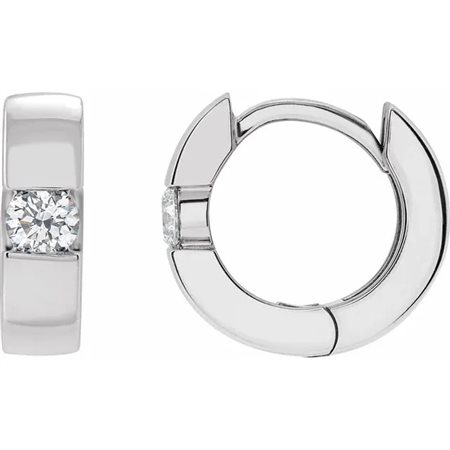 ORECCHINI A CERCHIO CON CERNIERA IN ORO BIANCO 14K CON DIAMANTI LAB GROWN PER 0.25 CT - VDB-LG6000220120P