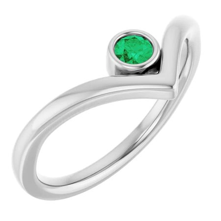 ANELLO CON SMERALDO LAB GROWN - 71994 14K ZAF LAB