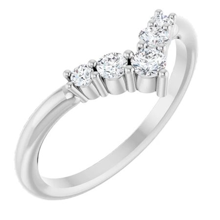 ANELLO A V SCALARE CON DIAMANTI NATURALI PER 0.25 CT IN ORO BIANCO 14K - VDB-LG600123361P
