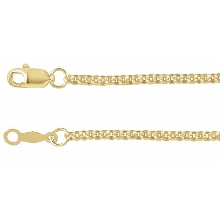 CATENA ROLO IN ORO GIALLO 14 K DA 2 MM, LUNGA 61 CM, CON MAGLIE IN ARGENTO STERLING. - CH1279 ROLO G