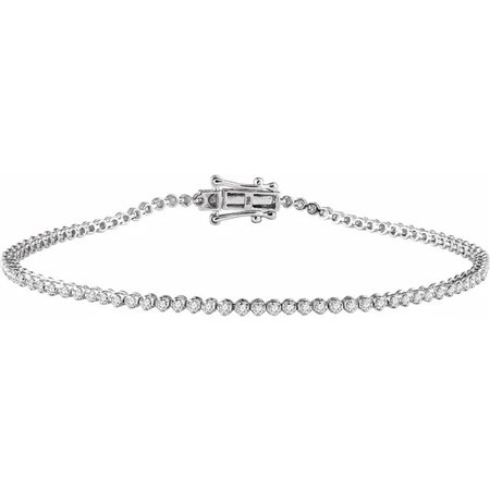 BRACCIALE TENNIS IN ORO BIANCO 14K CON DIAMANTI NATURALI - 652691