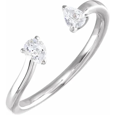 ANELLO A DUE PIETRE IN ORO BIANCO 14K CON DIAMANTI LAB GROWN PER 0,20 CT - VDB-LG601688918P