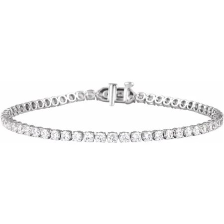 BRACCIALE TENNIS LEGGERO IN ORO BIANCO 14 CON DIAMANTI LAB GROWN DA 4 CT - BRC1032_4_LG