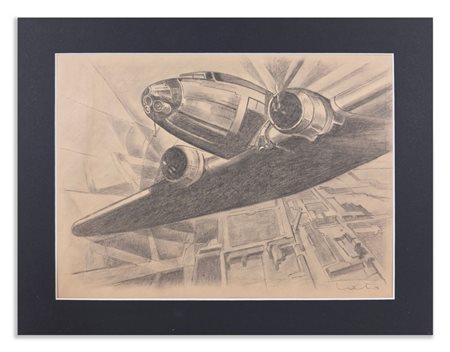 TATO (GUGLIELMO SANSONI) (1896 - 1974) - SORVOLANDO SABAUDIA.