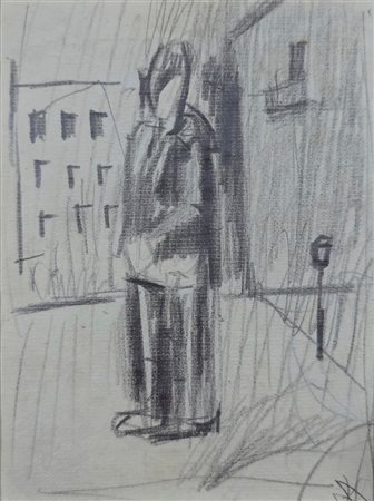 SIRONI MARIO (1885 - 1961) - PAESAGGIO URBANO E FIGURA (c.1920) .