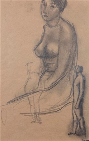 SIRONI MARIO (1885 - 1961) - STUDI DI FIGURE (c.1923).