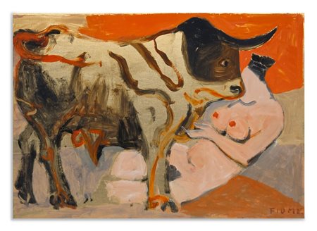 FIUME SALVATORE (1915 - 1997) - TORO E DONNA.