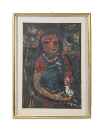MOUDARRES FATEH (1922 - 1999) - SENZA TITOLO, RAPPRESENTAZIONE DI UNA FIGURA FEMMINILE (ANNI '60).
