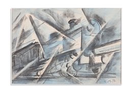 BALDESSARI ROBERTO MARCELLO IRAS (1894 - 1965) - TRENO IN VELOCITA' NELLA NOTTE (c.1916).