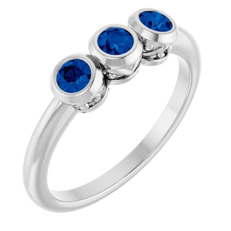 ANELLO TRILOGY CON ZAFFIRI BLU NATURALI IN ORO BIANCO 14K (1.803 CTW) - VDB-600471996P