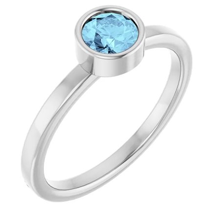 ANELLO SOLITARIO CON ACQUAMARINA NATURALE IN ORO BIANCO 14K (1.88 CTW) - VDB-604671806P