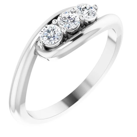 ANELLO TRILOGY BYPASS IN ORO BIANCO 14K CON DIAMANTI NATURALI (2.1038 CTW) - VDB-107124549P