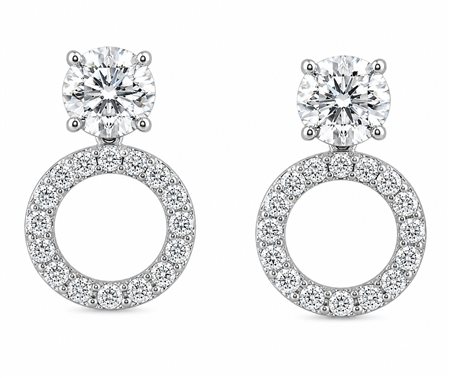 ORECCHINI HALO A CERCHIO IN ORO BIANCO 14K - 3 CT - VDB-FHAR02-01