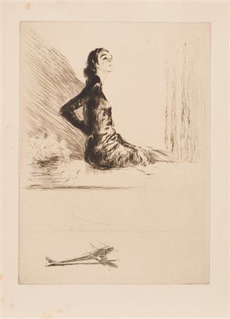 EDGARD CHAHINE, Lotto composto da n°3 Puntesecche
- Chère Mitsou, j'ai de vous voir…
- Mitsou et l'homme bien, en auto
-  Croquis