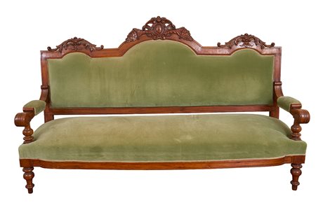 DIVANO IN VELLUTO VERDE