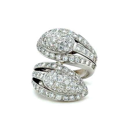ANELLO IN ORO BIANCO 18K CON DIAMANTI 2.40 CT D-F / VS – MISURA 48 - H60120- MAR