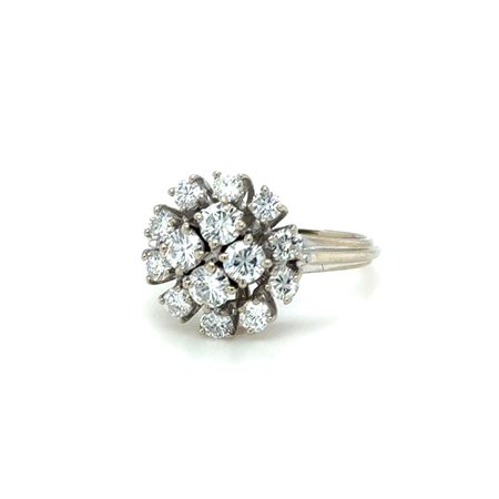 ANELLO IN ORO BIANCO 18K CON DIAMANTI 1.30 CT D-F / VS-SI2 – MISURA 55 - H60115- MAR