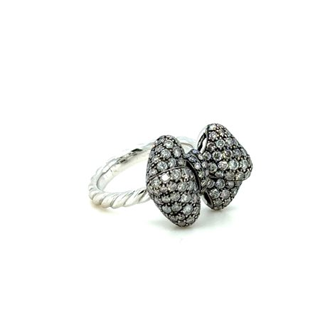 ANELLO IN ORO BIANCO 18K CON DIAMANTI 1.20 CT H / SI-I2 – MISURA 48 - H60112- MAR