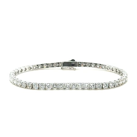 BRACCIALE TENNIS IN ORO BIANCO 14K CON DIAMANTI 8.16 CT E-F / SI – 18 CM - H60123- MAR