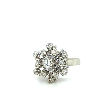 ANELLO IN ORO BIANCO 18K CON DIAMANTI 0.38 CT D-F / VS – MISURA 50 - H60116- MAR