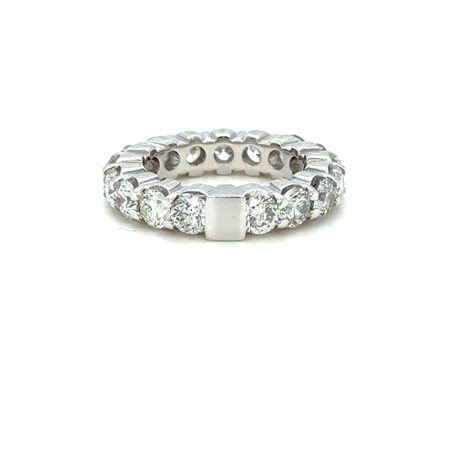 ANELLO ETERNITY IN ORO BIANCO 18K CON DIAMANTI 4.40 CT D-F / VS-SI1 – MISURA 54 - H60113- MAR