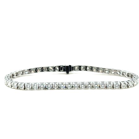 BRACCIALE TENNIS IN ORO BIANCO 14K CON DIAMANTI 8.00 CT G-H / VVS – 18 CM - H60124- MAR
