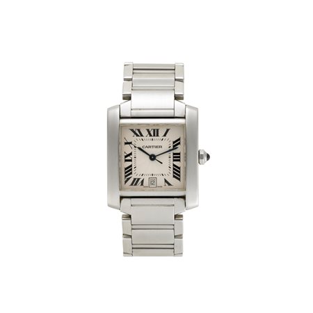 CARTIER TANK FRANCAISE Orologio da polso da uomo in acciaio, con bracciale...