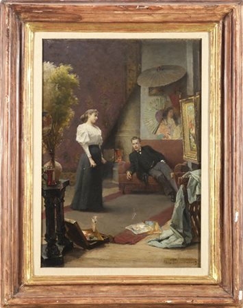 Janis Rozentals * "Nell'atelier dell'artista" 1885
olio su tela (cm 57x40)
firma