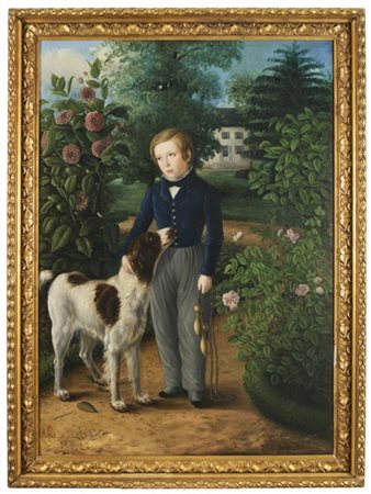 * Maestro inglese del secolo XIX

"Ritratto di fanciullo con corda e Épagneul b