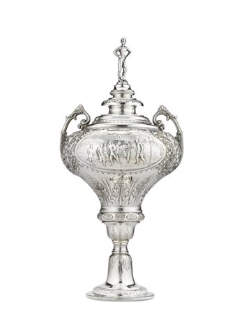 Trofeo calcistico in argento biansato con iscrizione "The South Western Countie
