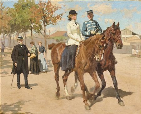 Erik Ludvig Henningsen * "La passeggiata del mattino" 1911
olio su tela (cm 70x8