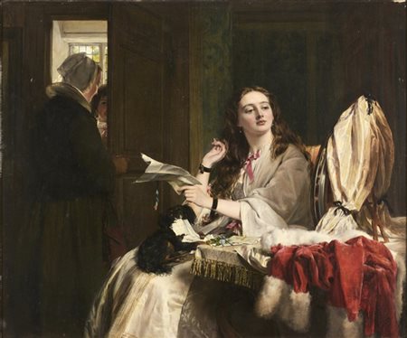 John Callcott Horsley * "St. Valentine's day" 
olio su tela (cm 60x75)
al retro: