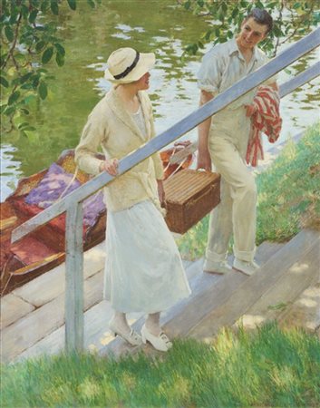 William Henry Margetson * "Picnic" 1921
olio su tela (cm 110x90)
firmato e datat