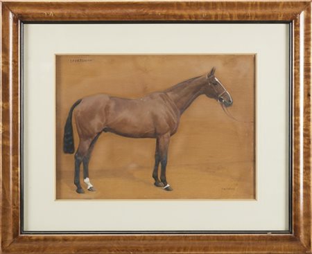 Frances Mabel Hollams "Sportsman" 
olio su compensato (cm 30x40)
firmato in bass