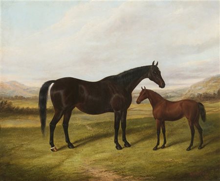 Albert Clark * "Cavalli selvaggi" 1884
olio su tela (cm 50x60)
firmato e datato