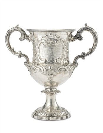 * Coppa biansata in argento "3rd London Challenge Cup [...] 1871" con corpo e b