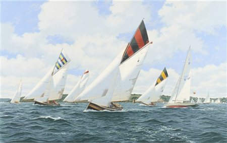 Terry Bailey * "Classic Sailing off St. Mawes" 
olio su tela (cm 76x122)
firmato