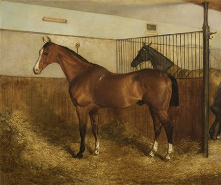 Adrian Jones * "Imperator" 1872
olio su tela (cm 65x75)
monogrammato e datato in