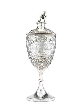 Trofeo di bowling in argento iscritto "Lancashire & Cheshire County, Bowling As
