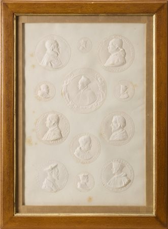* Gruppo di ventidue fogli con rilievi calcografici derivati da medaglie per lo
