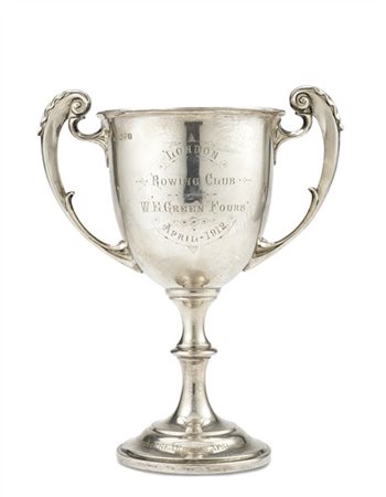 Coppa in argento incisa "London Rowing Club W.E. Green Fours April 1912", iscri