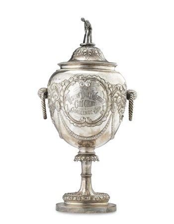 Trofeo in argento iscritto "The Western Daily Mercury Cricket Challenge Cup", f