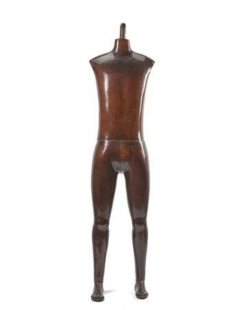 Manichino in mogano a grandezza naturale. 1940 ca. (h cm 160) (difetti)