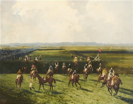 * Scuola inglese di inizio secolo XX

"Derby" 1927
olio su tela (cm 70x90)
reca