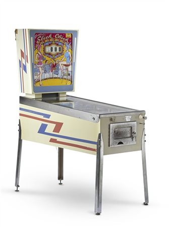 Flipper Gottlieb's Slick Chick, 1963 (cm 130x170x56)
Mobile in legno verniciato