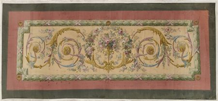 Pannello decorativo preparatorio per arredo raffigurante mazzo fiorito. Secolo