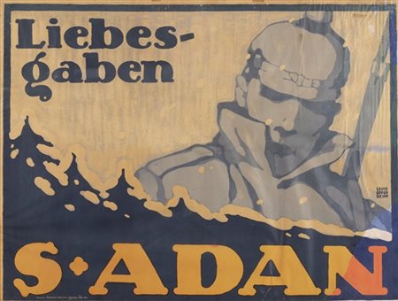 Louis Oppenheim "Liebesgaben S. Adam" 1915 ca., manifesto (cm 70x95), in cornice