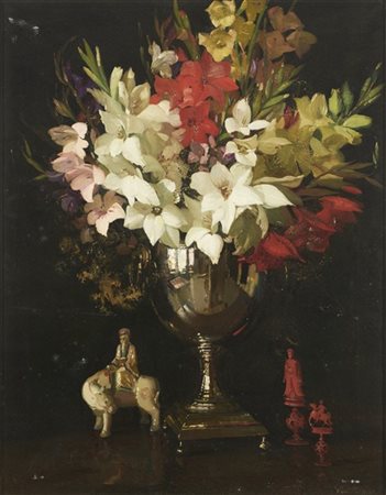 Herbert Davis Richter * "Gladioli" 
olio su tela (cm 94x73,5)
firmato in basso a