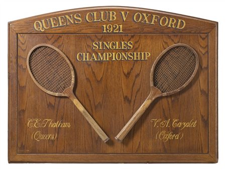 Riproduzione del pannello "The Queens Club V, Oxford 1921", decorato con iscriz